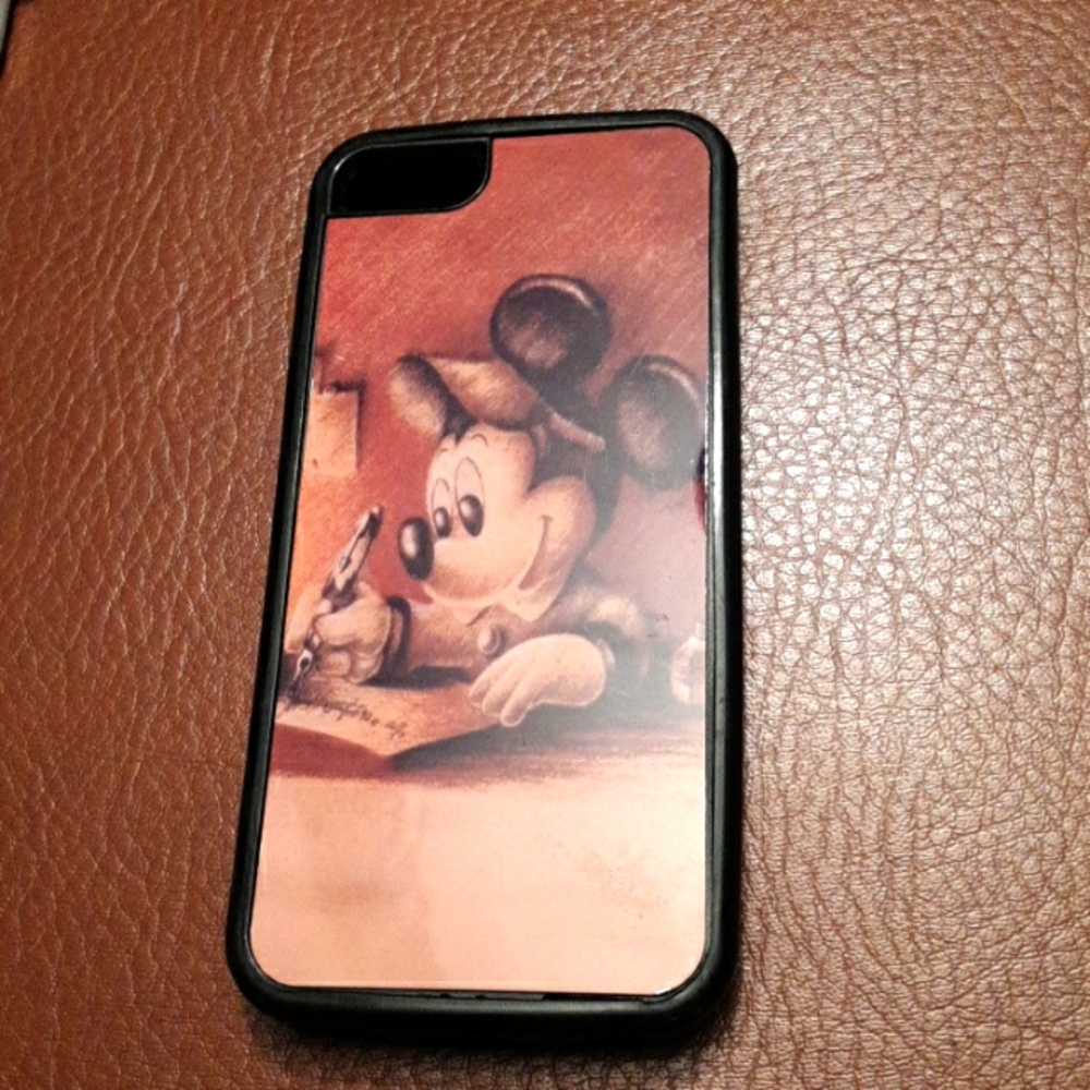 Disney's Mickey the writer iPhone 5/5s/SE snap case -- VGUC